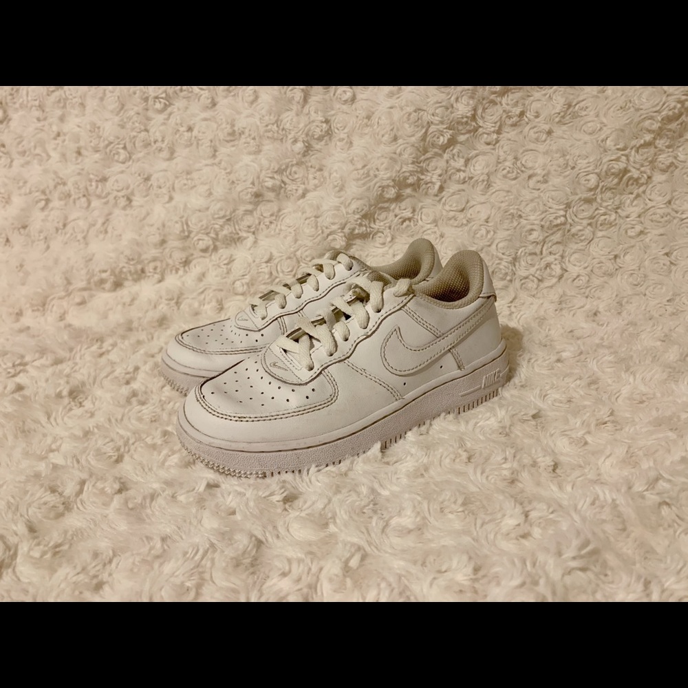 Boys White Nike Air Force 1s Size 12C